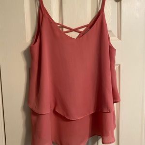 Francesca’s Pink Ruffle Tank